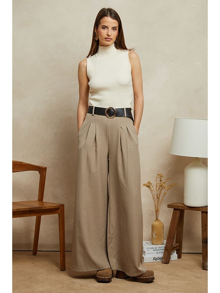 Plume Spodnie "Paule" w kolorze szarobrązowym rozmiar: M