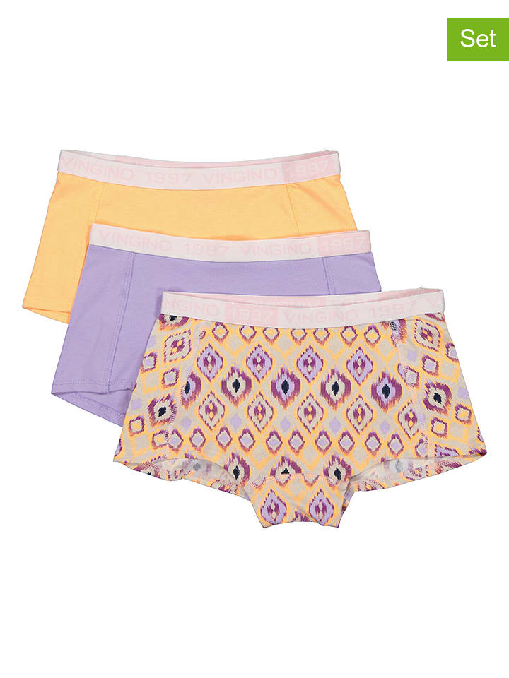 Vingino Majtki (3 pary) w kolorze pomarańczowo-lawendowym rozmiar: 158/164