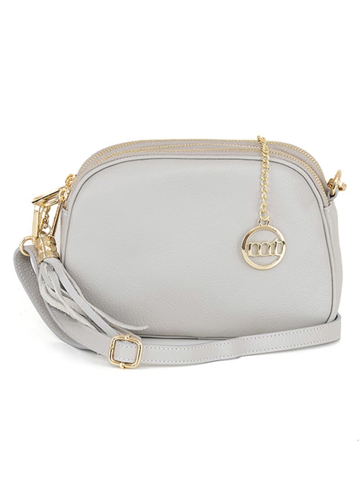 Mia Tomazzi Skórzana torebka "Gradisca" w kolorze jasnoszarym - 22,5 x 16 x 7 cm rozmiar: onesize