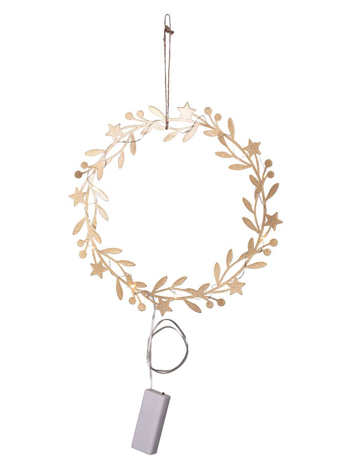 STAR Trading Wieniec LED "Holiday" w kolorze złotym - Ø 28 cm rozmiar: onesize