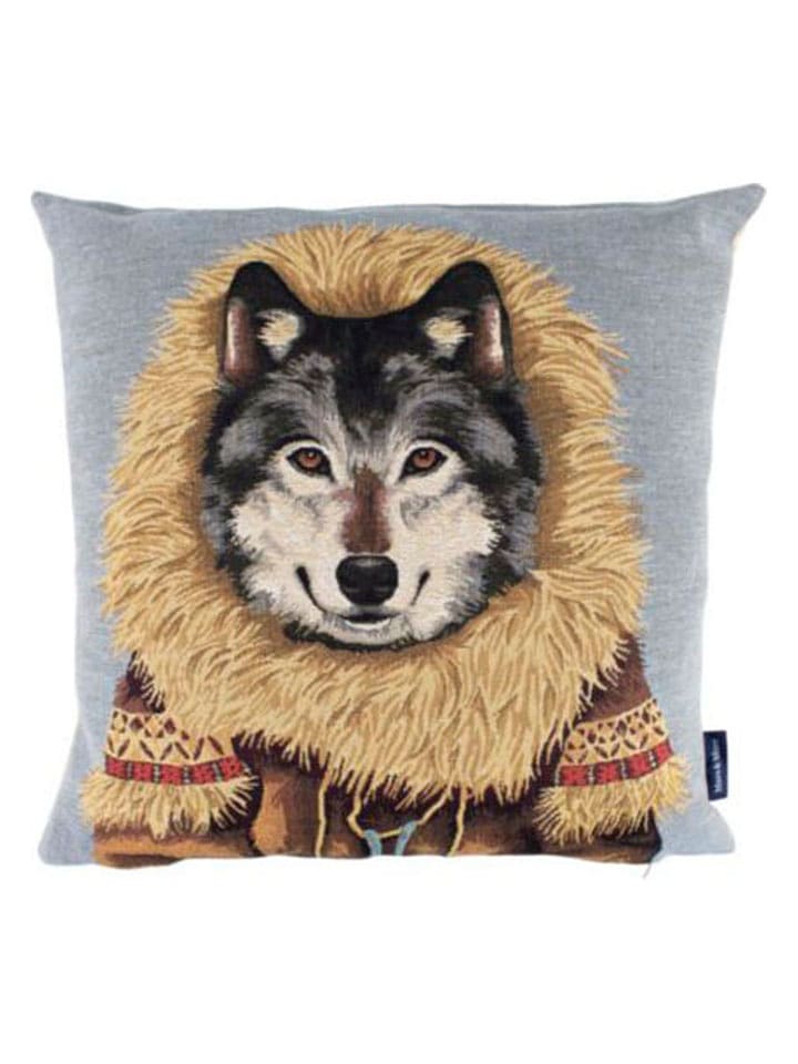 Mars & More Poduszka "Gobelin" w kolorze szaro-beżowym - 45 x 45 cm rozmiar: onesize