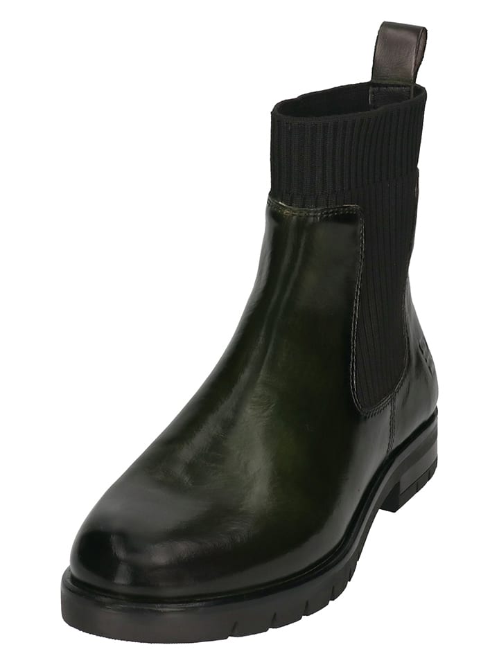 Bagatt Skórzane sztyblety w kolorze ciemnozielono-czarnym rozmiar: 41