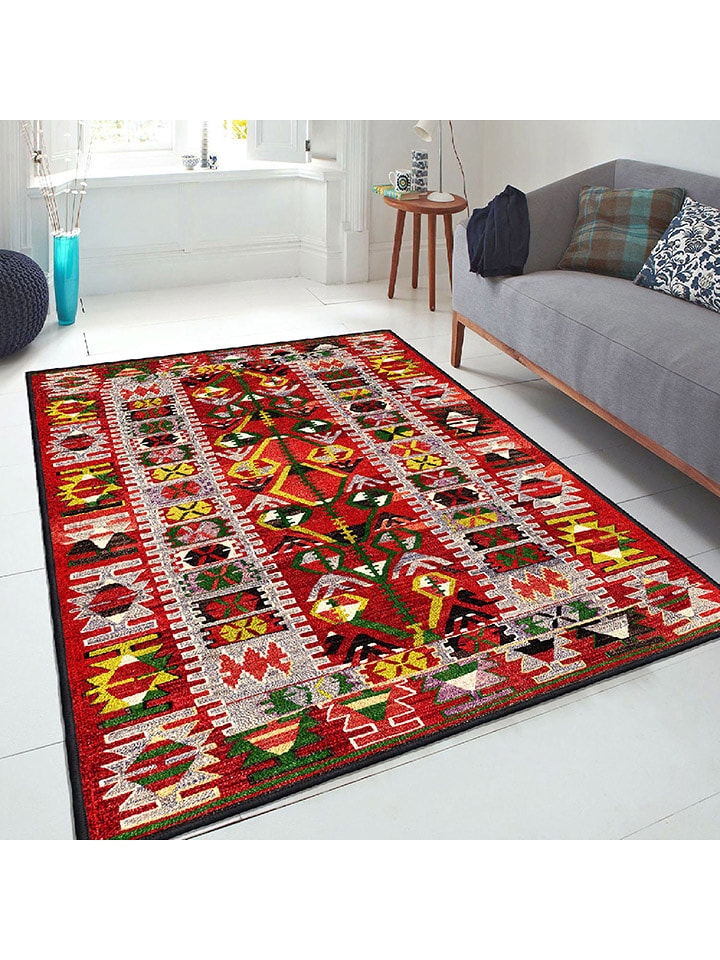 Mioli Dywan "Els" w kolorze czerwono-żółtym rozmiar: 100x300 cm