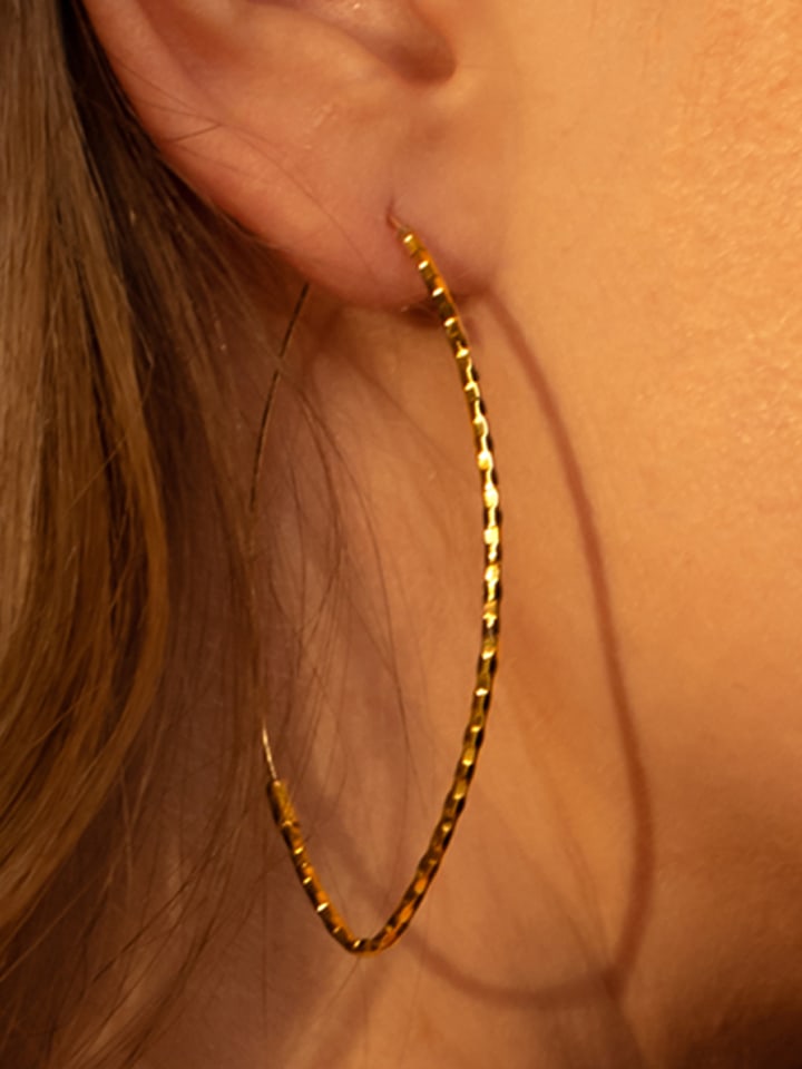 OR ÉCLAT Złote kolczyki-kreole "Créoles Fino" rozmiar: onesize