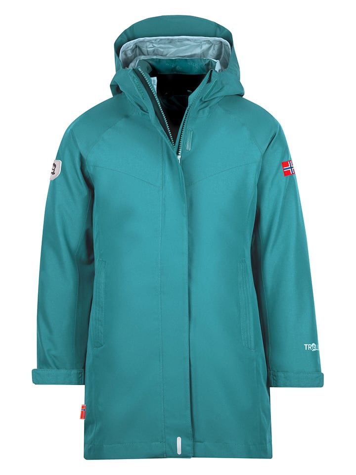 Trollkids Kurtka funkcyjna 3w1 "Senja" w kolorze turkusowo-zielonym rozmiar: 98