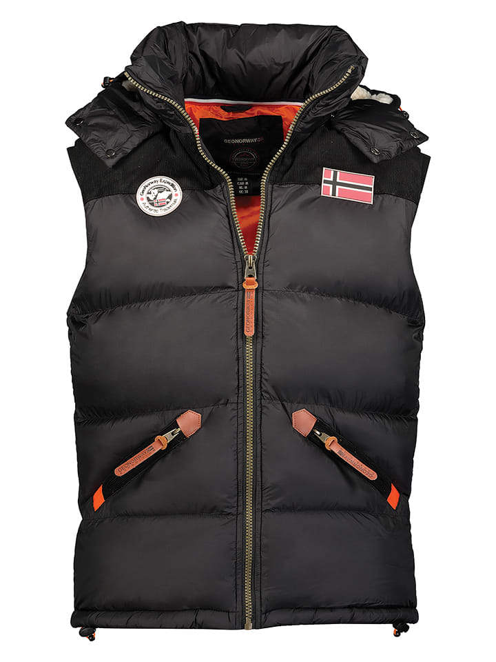 Geographical Norway Kamizelka pikowana "Velian" w kolorze czarnym rozmiar: 3XL
