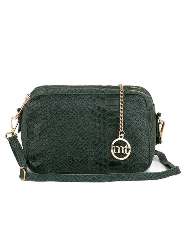 Mia Tomazzi Skórzana torebka "Ortles" w kolorze zielonym - 21 x 14 x 8 cm rozmiar: onesize