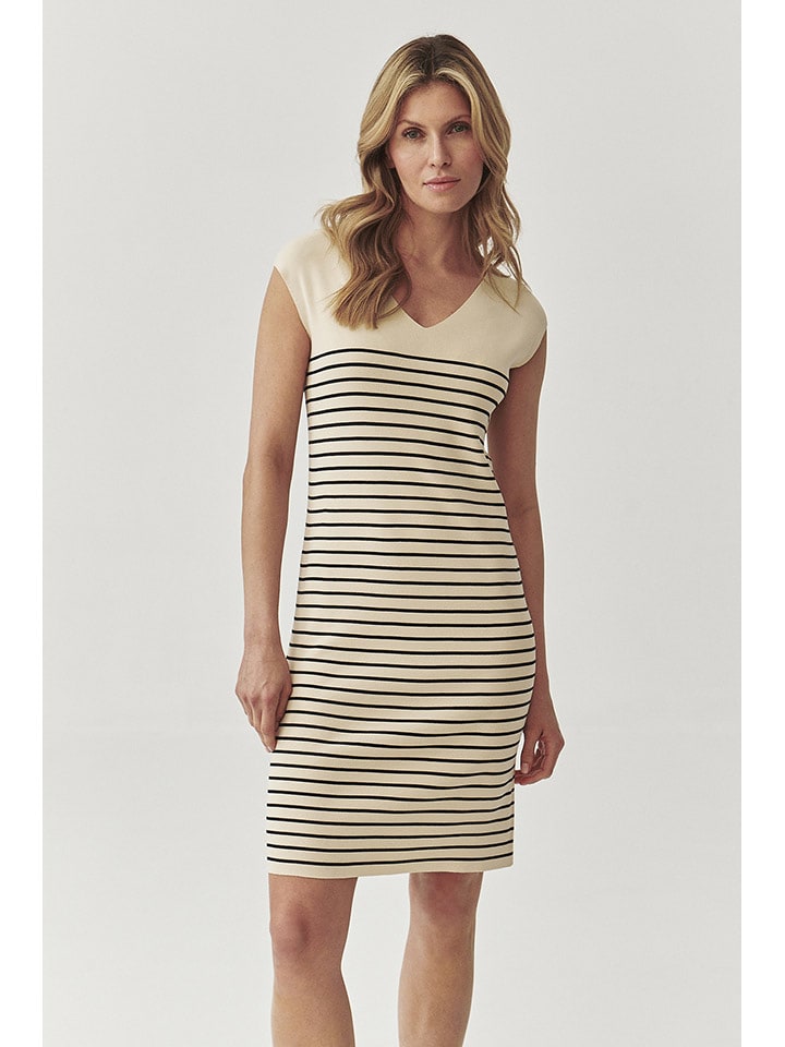 TATUUM Sukienka dzianinowa w kolorze beżowo-czarnym rozmiar: L