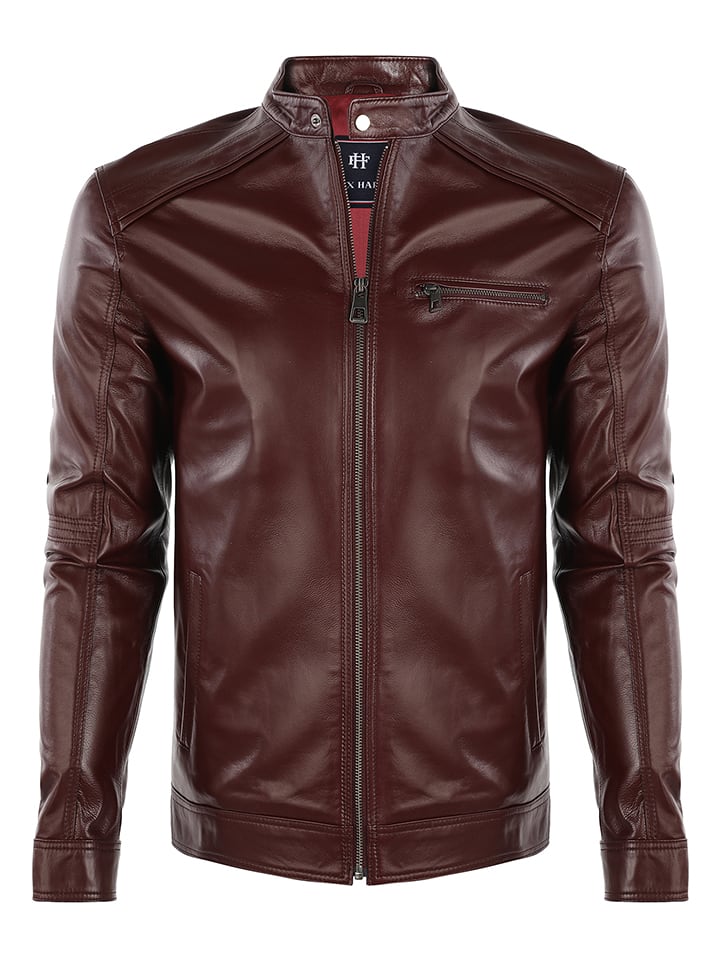 Skórzana kurtka w kolorze brązowym