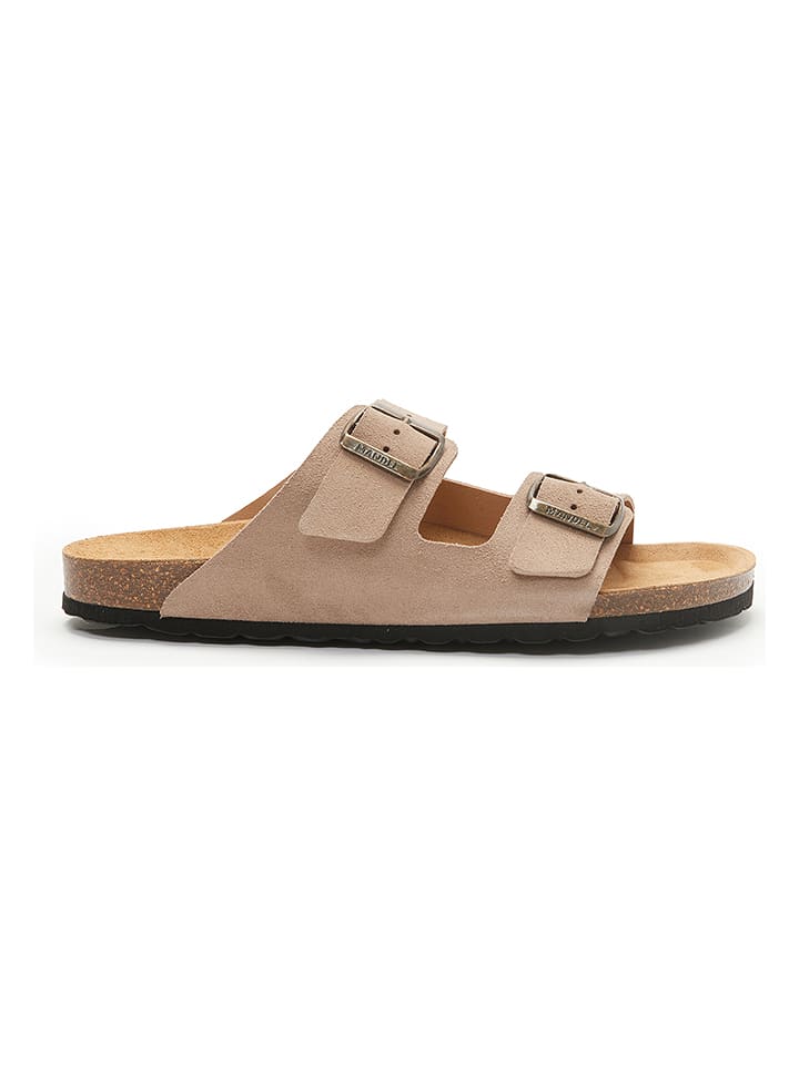 Mandel Skórzane klapki w kolorze szarobrązowym rozmiar: 46