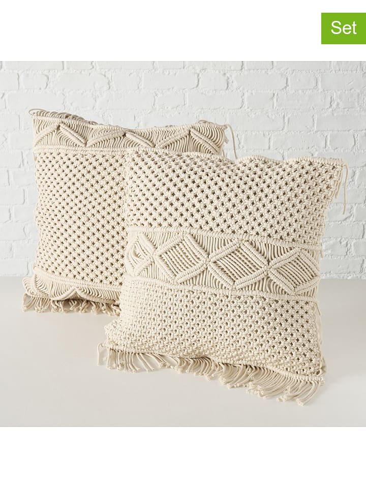 Poduszki (2 szt.) "Makrie" w kolorze beżowym - 45 x 45 cm