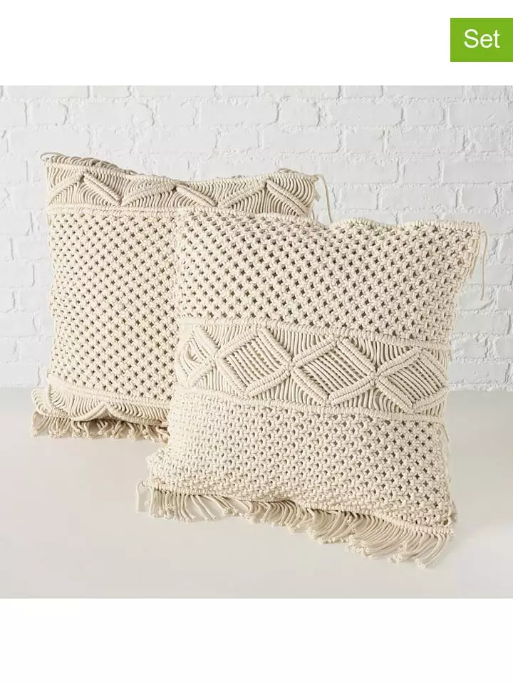 Poduszki (2 szt.) "Makrie" w kolorze beżowym - 45 x 45 cm