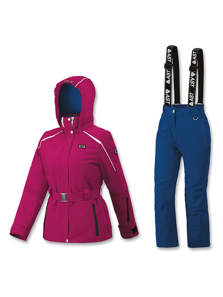 2-częściowy zestaw narciarski w kolorze różowo-granatowym