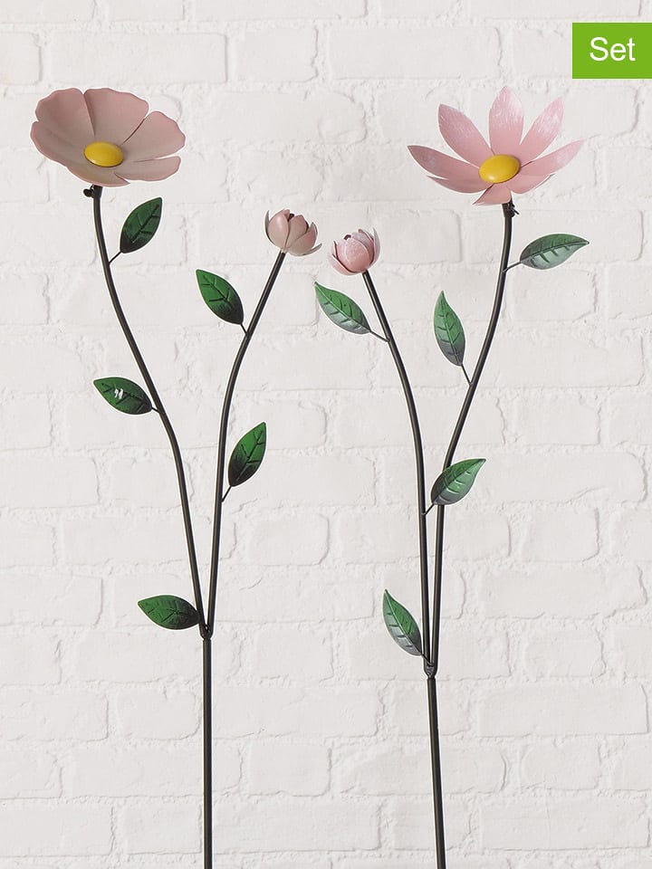 Boltze Dekoracje ogrodowe (2 szt.) w kolorze jasnoróżowo-zielonym - wys. 122 cm rozmiar: onesize