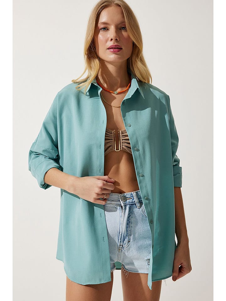 Happiness Istanbul Bluzka "Happiness Istanbul" w kolorze turkusowym rozmiar: 36