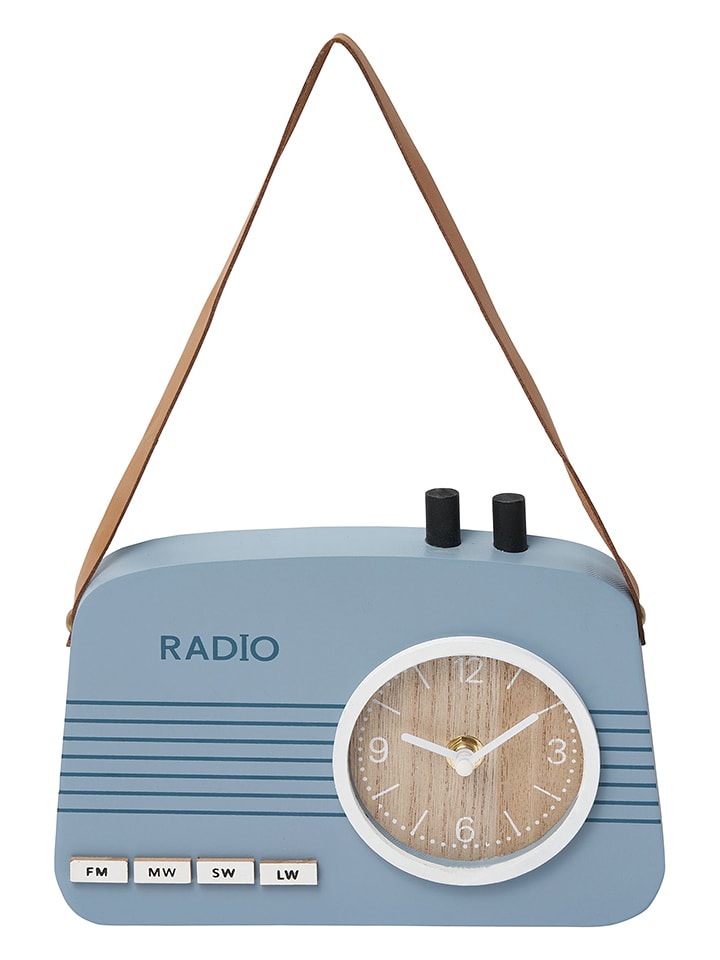 Zegar ścienny "Alabama" w kolorze błękitnym - 21,5 x 15,5 x 3,5 cm