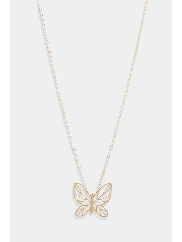 L'OR by Diamanta Złoty naszyjnik "Butterfly" z elementem ozdobnym - dł. 42 cm rozmiar: onesize