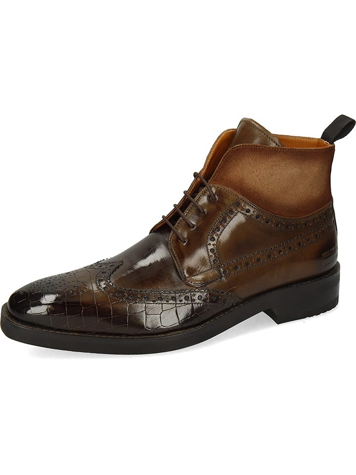 MELVIN & HAMILTON Skórzane botki "Jeff 34" w kolorze brązowym rozmiar: 42