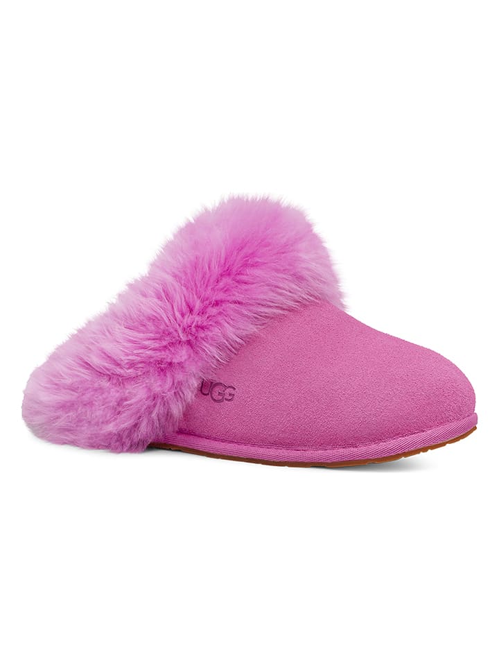 Skórzane kapcie "Scuff Sis" w kolorze różowym