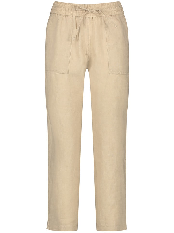 Gerry Weber Lniane spodnie w kolorze beżowym rozmiar: 46