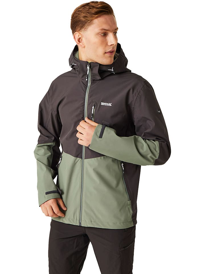 Regatta Kurtka przeciwdeszczowa "Bosfield II" w kolorze zielono-antracytowym rozmiar: S