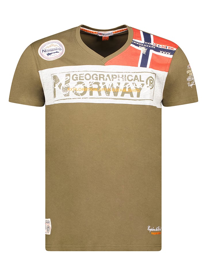 Geographical Norway Koszulka "Jidney" w kolorze khaki rozmiar: XL