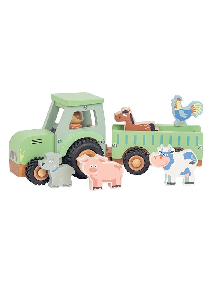 New Classic Toys Drewniany traktor z przyczepą - 18 m+ rozmiar: onesize