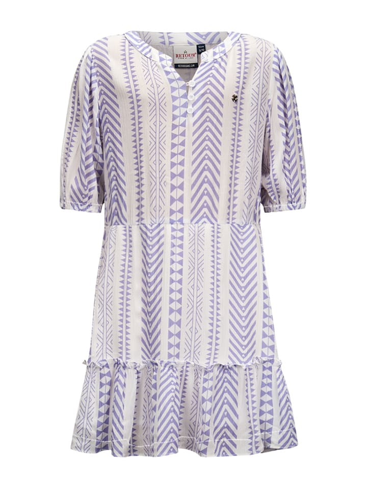 Retour Sukienka "Kristen" w kolorze fioletowo-kremowym rozmiar: 146/152