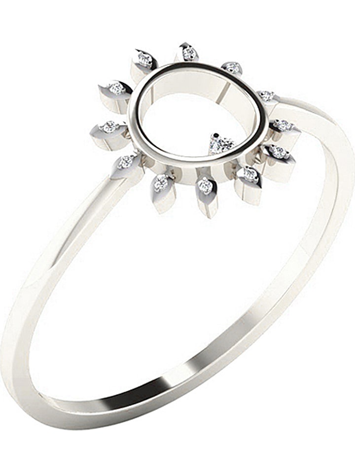 Jewellery of India Złoty pierścionek z diamentami rozmiar: 56