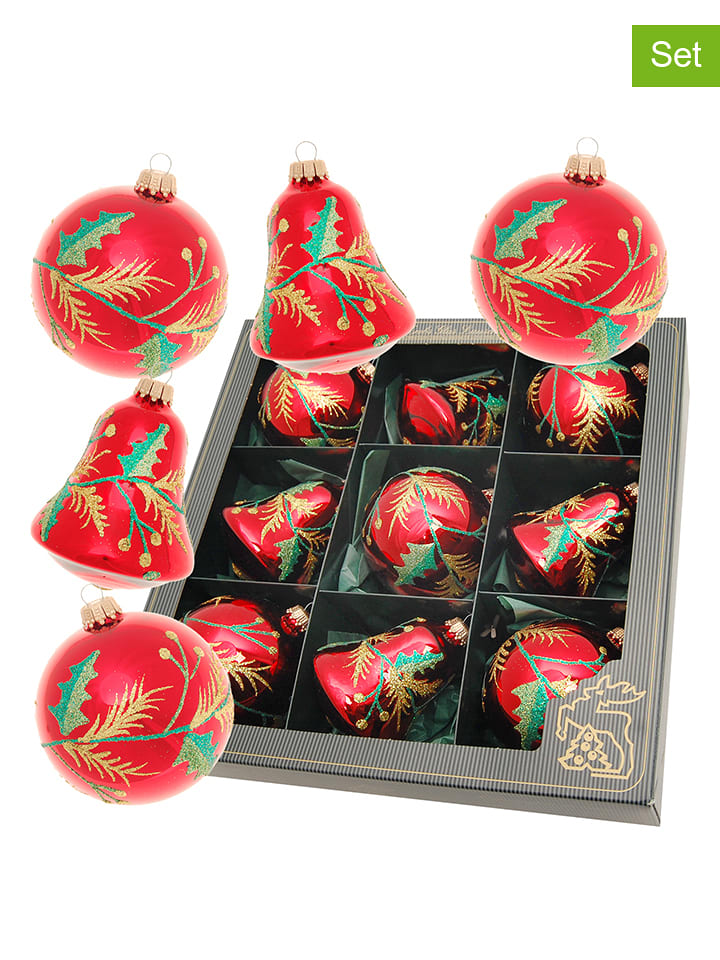 Krebs Glas Lauscha 9-częściowy zestaw w kolorze czerwonym rozmiar: onesize