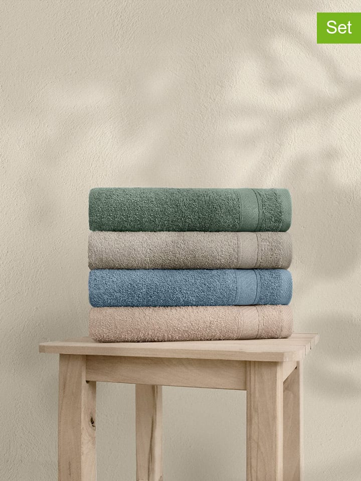 Colourful Cotton Ręczniki (4 szt.) w różnych kolorach do rąk rozmiar: 50x90 cm