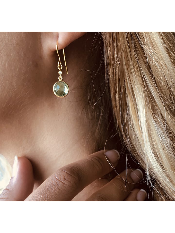 Les Petites Précieuses Pozłacane kolczyki z ametystem rozmiar: onesize