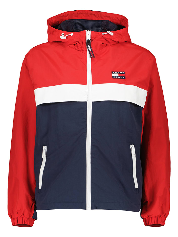 Kurtka przejściowa w kolorze granatowo-czerwono-białym