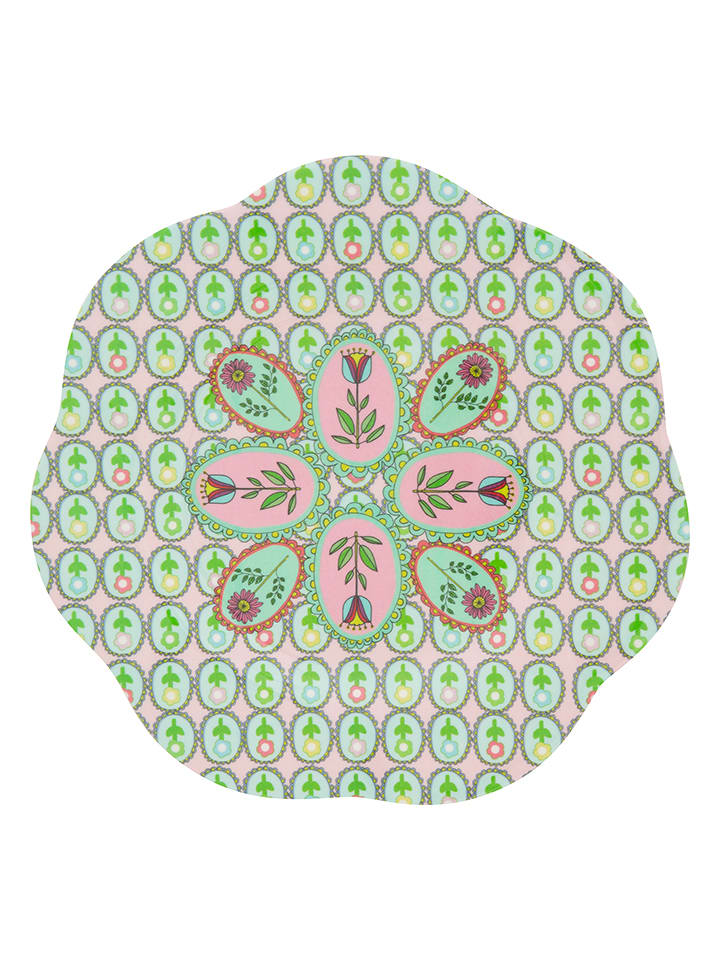 Overbeck and Friends Talerz deserowy "Flora" w kolorze zielonym - Ø 22 cm rozmiar: onesize