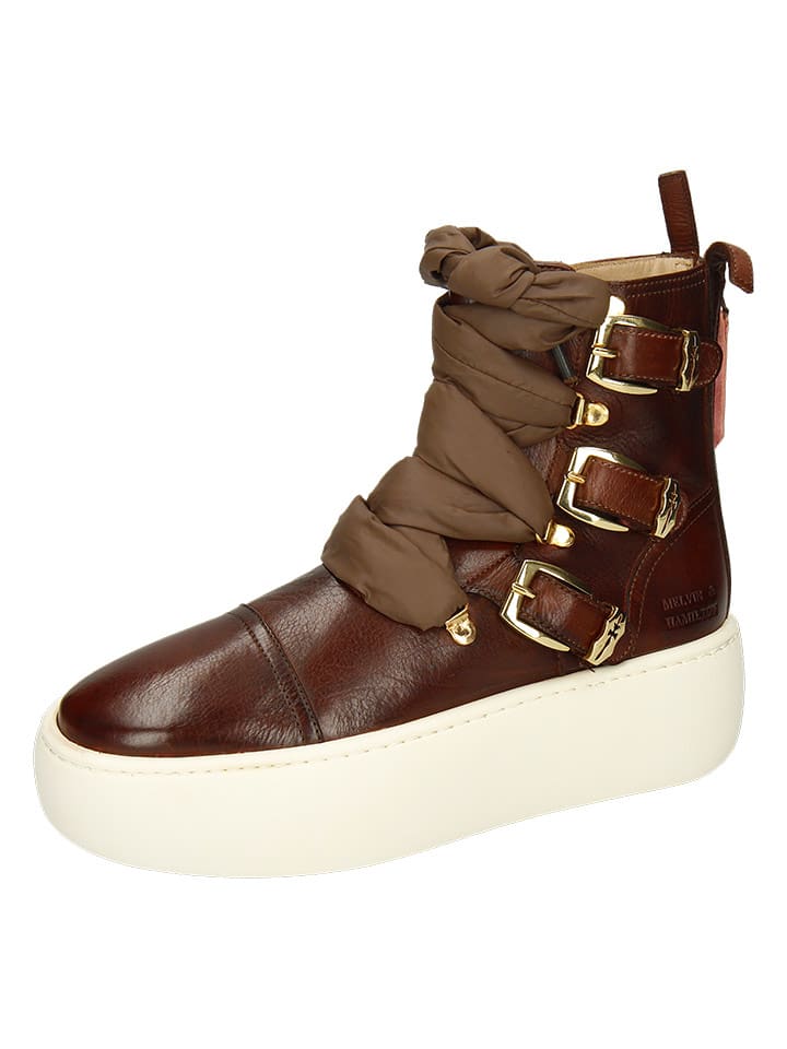 MELVIN & HAMILTON Skórzane botki "Fiona 1" w kolorze brązowym rozmiar: 38