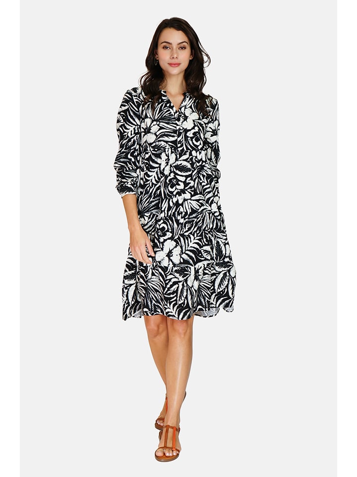 ASSUILI Sukienka w kolorze czarno-białym rozmiar: 42