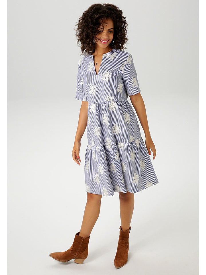 Aniston Sukienka w kolorze niebiesko-białym rozmiar: 46