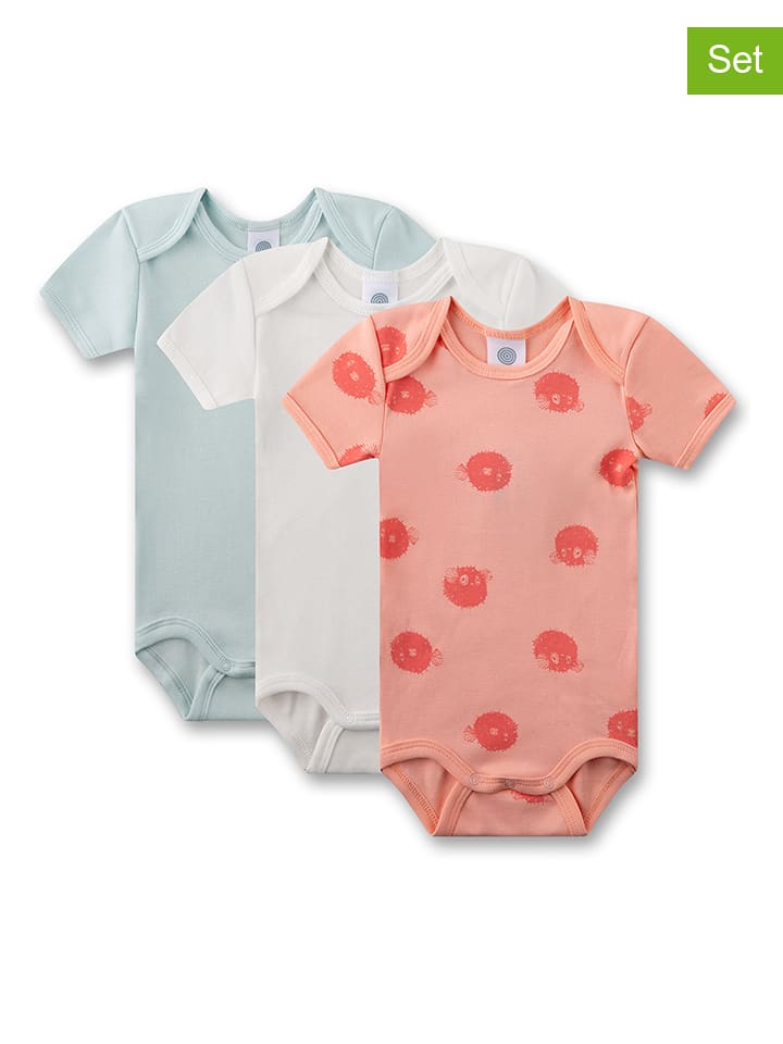 Sanetta Body (3 szt.) w kolorze turkusowo-czerwono-białym rozmiar: 98