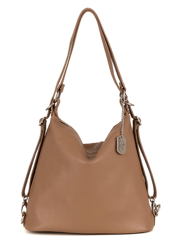 Anna Morellini Skórzana torebka "Ylenia" w kolorze jasnobrązowym - 39 x 30 x 16 cm rozmiar: onesize