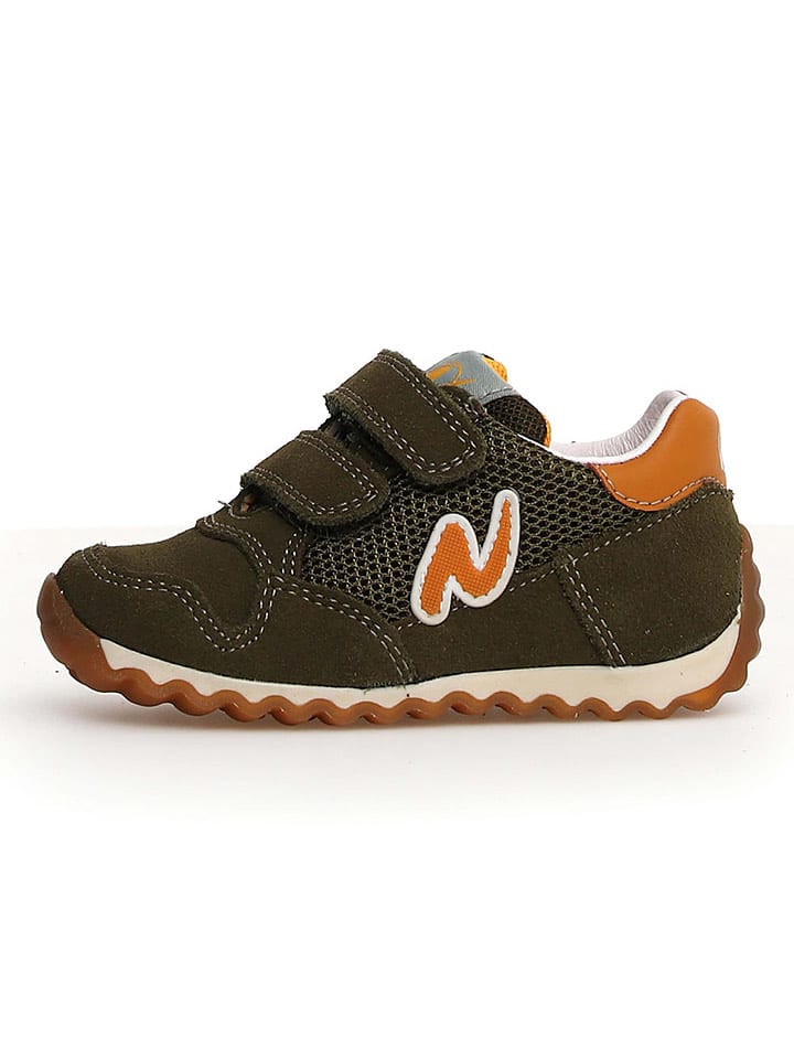 Naturino Skórzane sneakersy "Sammy 2" w kolorze pomarańczowo-khaki rozmiar: 20