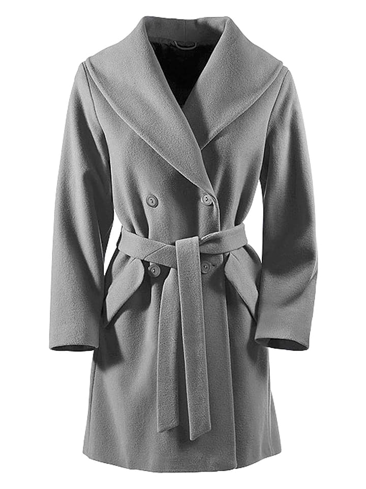 Heine Wełniany płaszcz w kolorze szarym rozmiar: 42