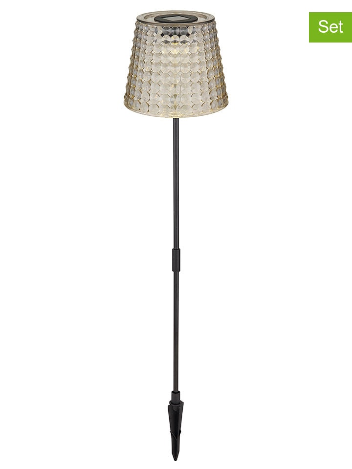 Globo lighting Ogrodowe lampy solarne LED (2 szt.) w kolorze czarno-beżowym - wys. 60 cm rozmiar: onesize