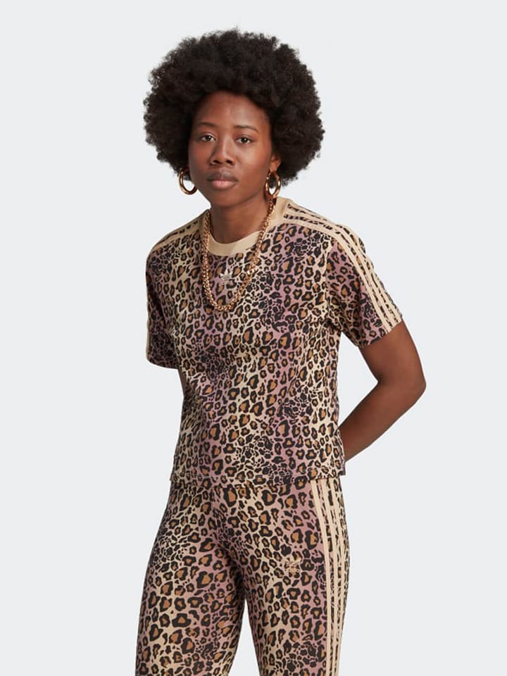 adidas Koszulka w kolorze beżowym ze wzorem rozmiar: 28