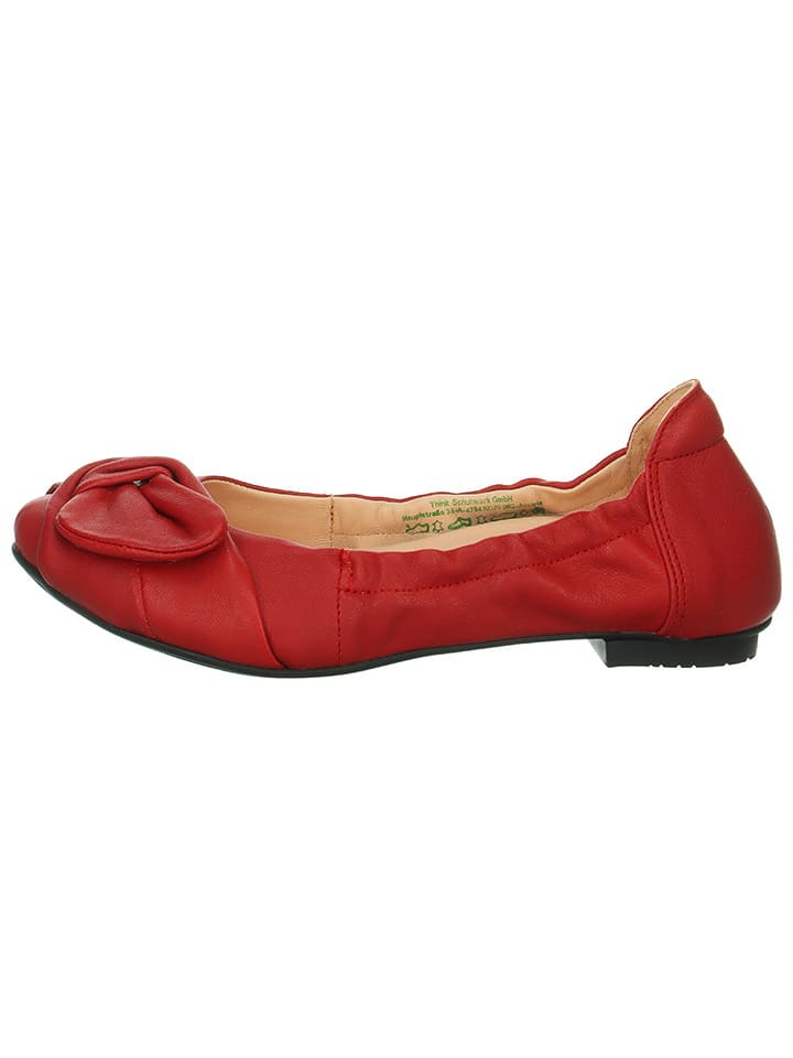 Think! Skórzane baleriny "Balla" w kolorze czerwonym rozmiar: 39