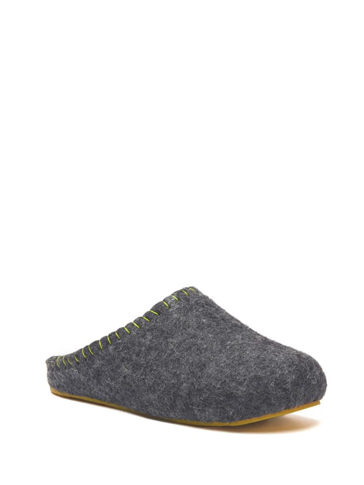 Wełniane kapcie w kolorze antracytowym