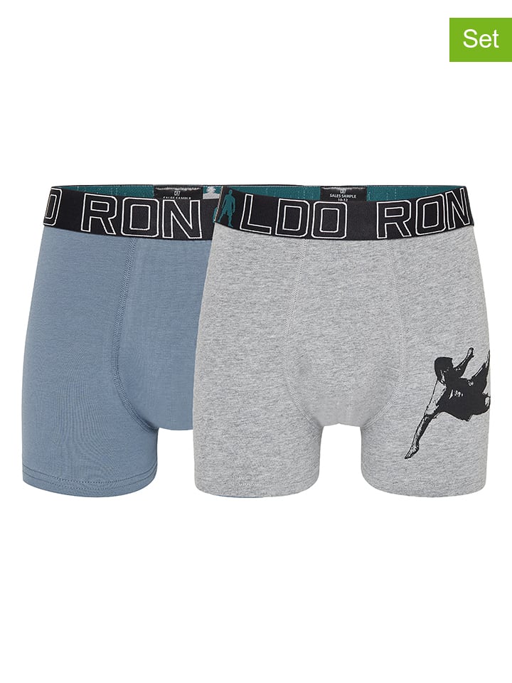 CR7 Bokserki (2 pary) w kolorze czarnym i niebieskoszarym rozmiar: 140-152