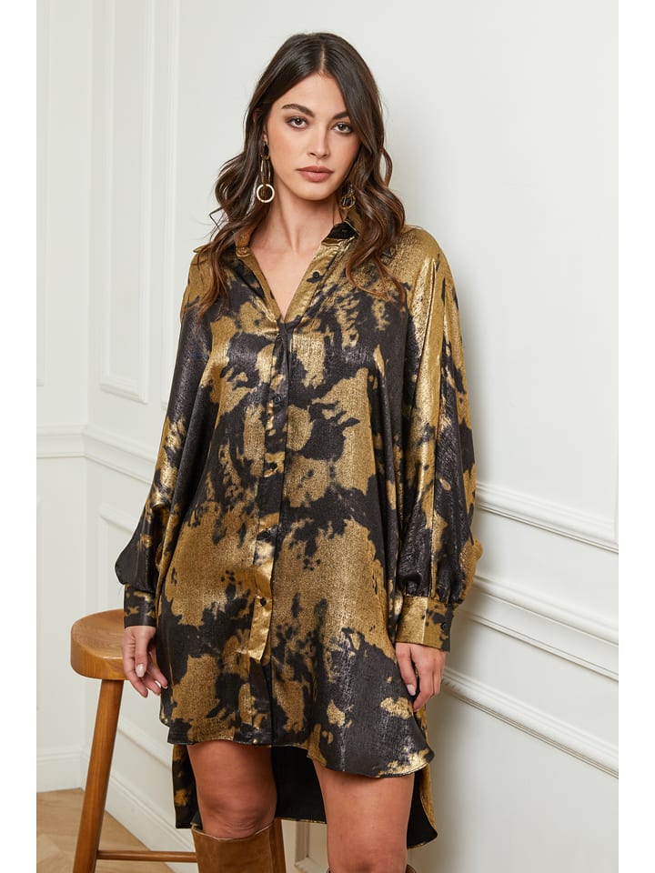 Joséfine Sukienka "Hacienda" w kolorze czarno-złotym rozmiar: M