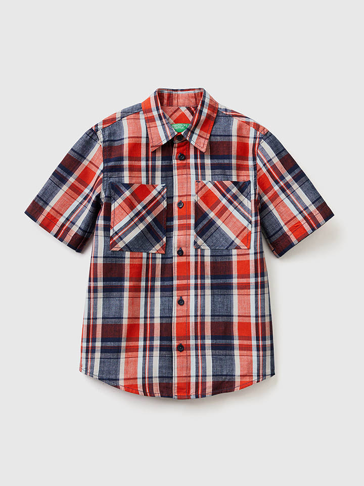 Benetton Koszula w kolorze granatowo-czerwonym rozmiar: 150