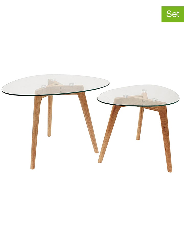 THE HOME DECO FACTORY Stoliki (2 szt.) w kolorze jasnobrązowym rozmiar: onesize