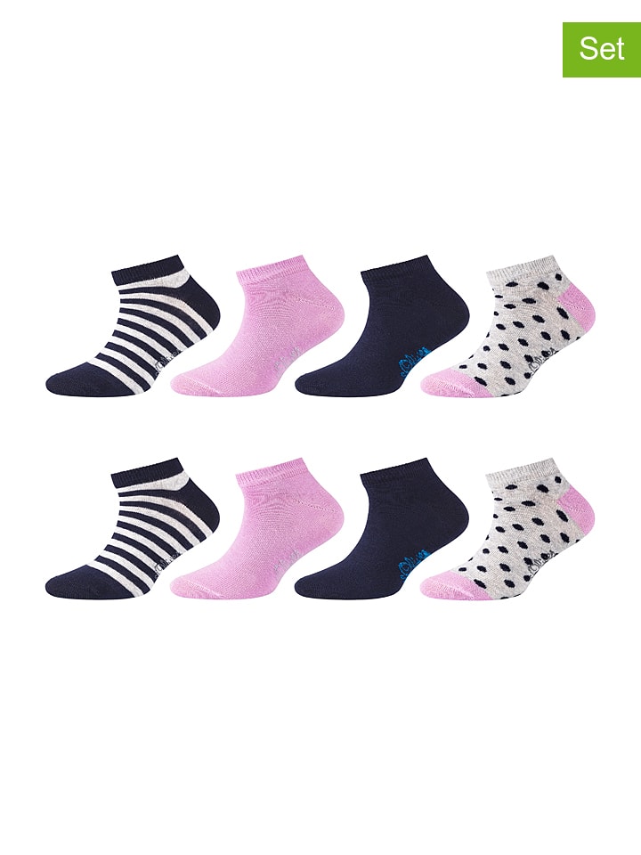 s.Oliver Skarpety (8 par) w kolorze granatowo-jasnoróżowym rozmiar: 35-38